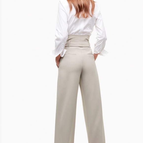 Aritzia Taupe High-Rise Belted Pants - Picture 3 of 12